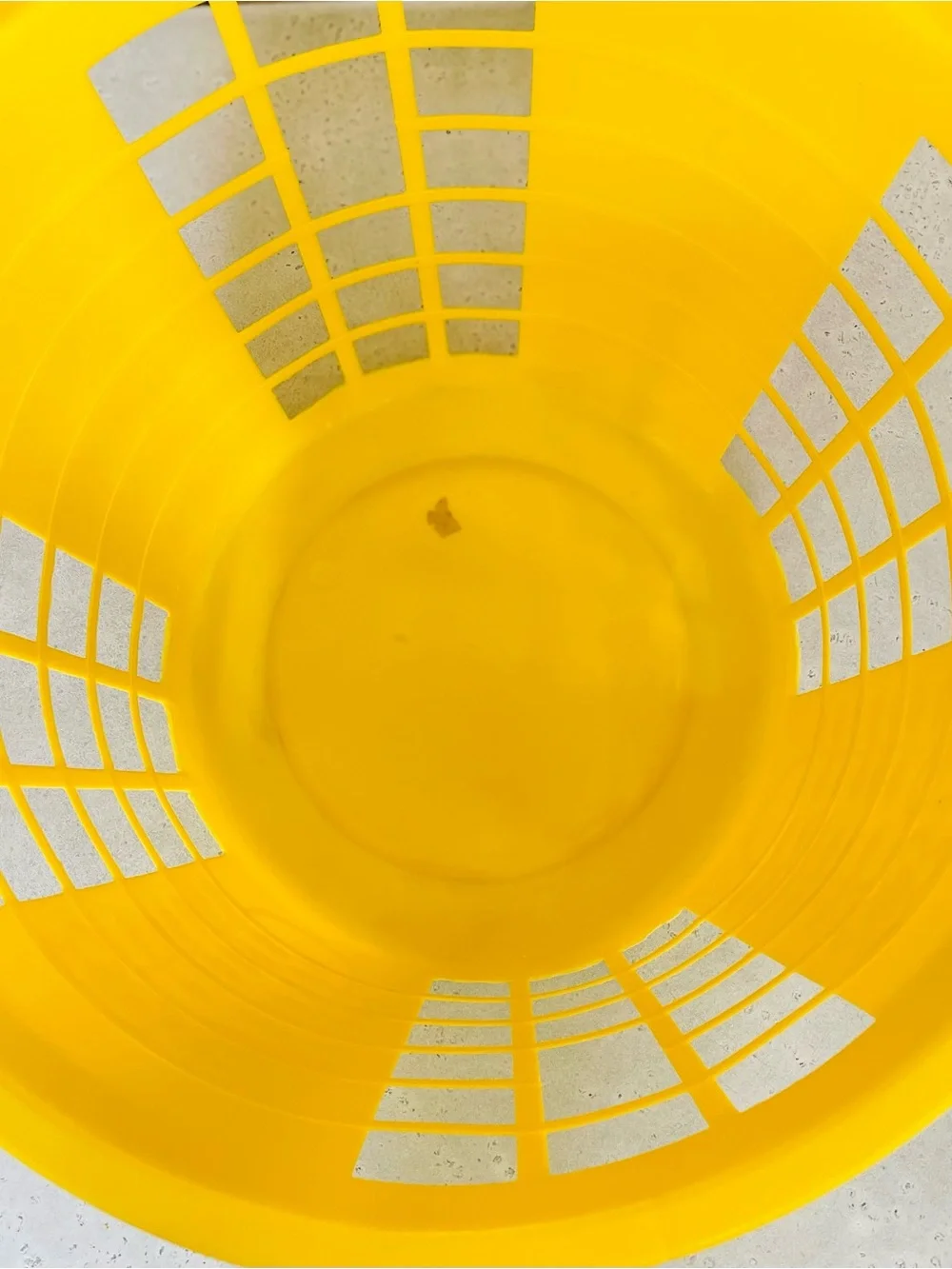 Vintage 70s Loma Yellow Plastic Laundry Basket Daisy Flowers Blossom Retro Decor